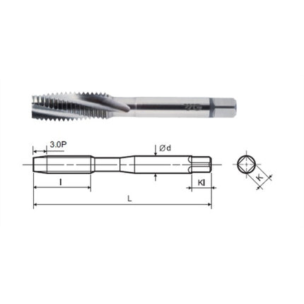 YG-1 Spiral Flute Tap, For Difficult-to-Machine Materials PSFT030-050Y1 M3X0.5XYH3X46.0 (TR641203)