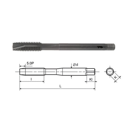 YG-1 Long Spiral Point Tap (Steam Oxide) LPOT030-100 M3X0.5-100L(T1818202)