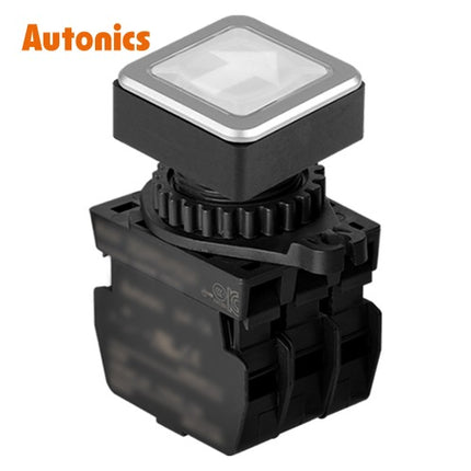 AUTONICS Push Button Switch, Illuminated, Momentary, Ø30mm, White, A2, DC SQ3PFS-P3WL2AD