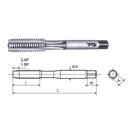 YG-1 Carbide Hand Tap CHT030-050 M3X0.5(T0451203)