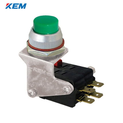 KEM Push Button Switch, Non-Illuminated, Ø16mm, Projecting, Green, KP-16-2G, AC250V 8A 2a2b