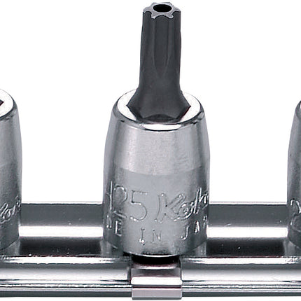 KOKEN 1/4" Drive Tamper-Resistant Torx Bit Socket Rail Set RS2025-7-HOLE