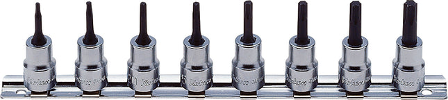 KOKEN 3/8" Drive Short Torx Bit Socket Rail Set RS3025-8-L38