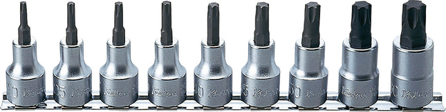 KOKEN 1/2" Drive Torx Bit Socket Rail Set RS4025-9-L60
