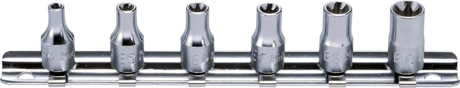 KOKEN 1/4" Drive E-Torx Socket Rail Set, 6 Pcs RS2425/6