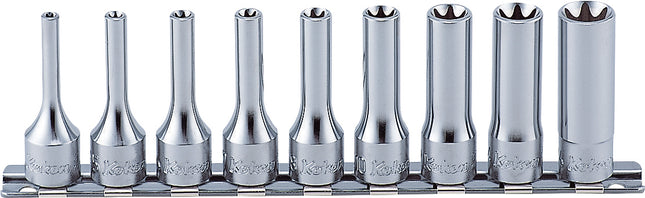 KOKEN 3/8" Drive Deep E-Torx Socket Rail Set RS3325-9