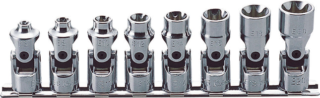 KOKEN 3/8" Drive Universal E-Torx Socket Rail Set RS3440T-8
