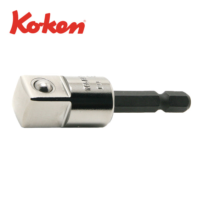 KOKEN Bit Adapter, 1/4" Hex Shank to 1/2" Square Drive BD023E-1/2(BL)