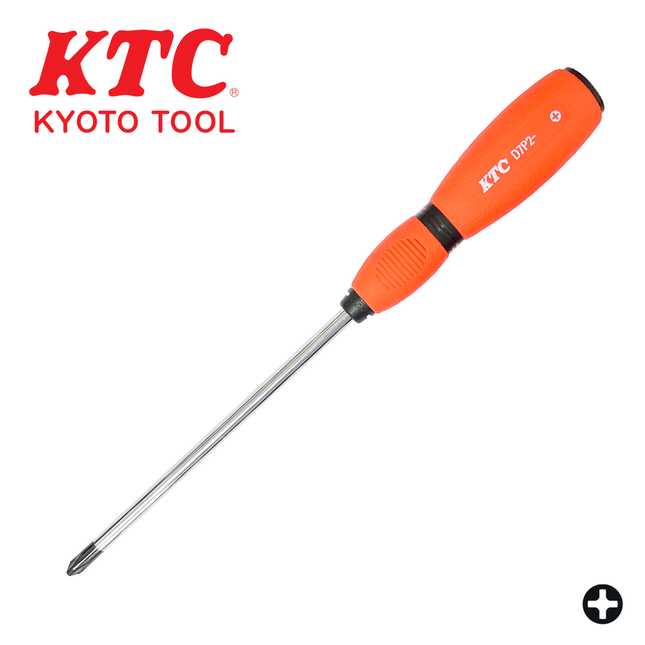 KTC Through-Tang Phillips Screwdriver, Soft Grip, D7P2 Series