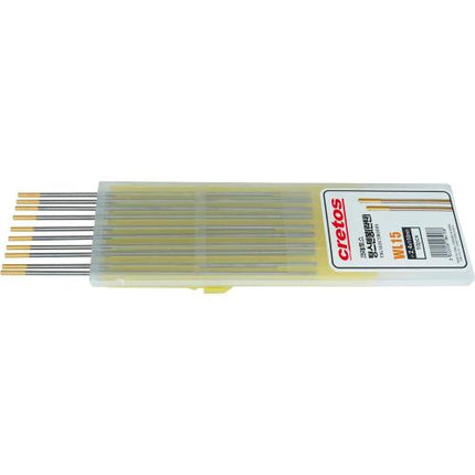 CRETOS Tungsten Electrodes, 1.5% lanthanated (WL15, gold)