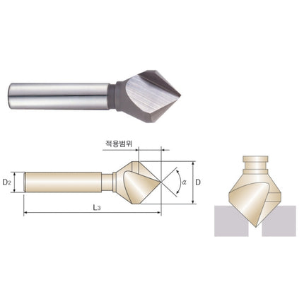 YG-1 Countersink SKH-59 (TICN) 1F CS1-10 Ø10XØ6X45-90˚(C1319100)