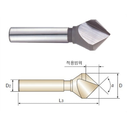 YG-1 Countersink SKH-59 (TICN) 1F CS1-30 Ø30XØ12X88-90˚(C1319300)