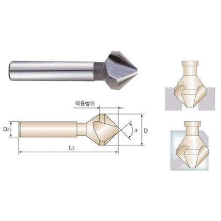 YG-1 Countersink SKH-59 (TICN) 3F CS3-10 Ø10XØ6X50-90˚(C1339100)
