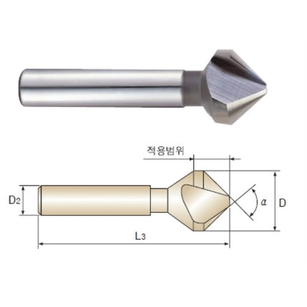 YG-1 Countersink SKH-59 (TICN) 3F CS3-25 Ø25XØ10X67-90˚(C1339250)