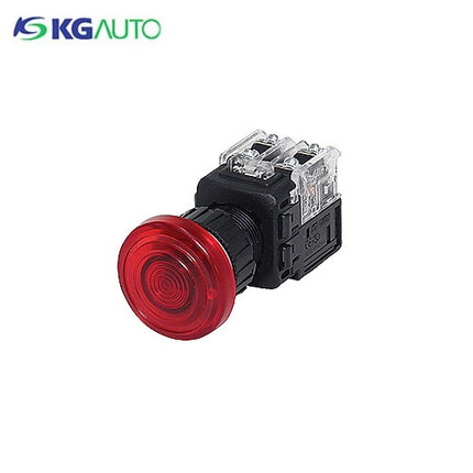 KG AUTO Emergency Stop Switch, Ø25, Illuminated, Green, KGEX-J4BV22G, 110V 220V AC 2a2b