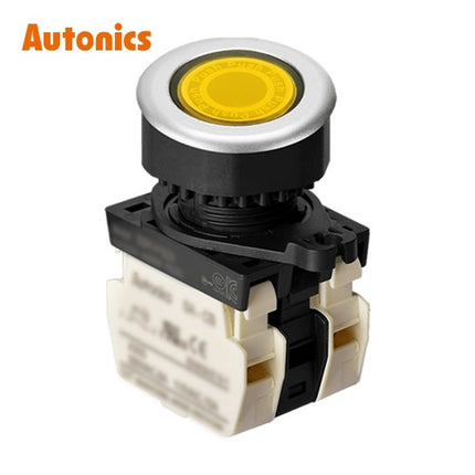 AUTONICS Push Button Switch, LED Illuminated, Ø30, Yellow, B2 LED DC S3PF-P3Y2BDM