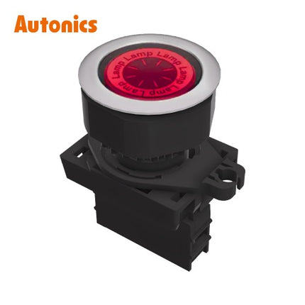 AUTONICS Pilot Lamp, LED, Round, Flush Mount, Ø30, Red, DC L3RF-L3RDM