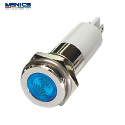 MENICS LED Indicator Light, Ø10mm, High-Brightness, Flat Type, DC24V, Blue (Pack of 40) H10F-24B