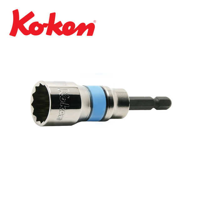KOKEN Socket for Cordless Drill, 6-Point, 1/4" Hex Shank, BD014SE(PH) Series