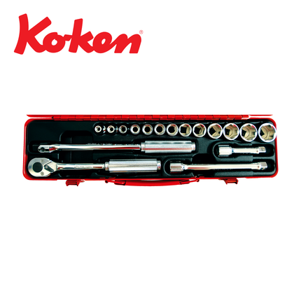 KOKEN 3/8" Drive Socket Set, 6-Point 3255M-6P