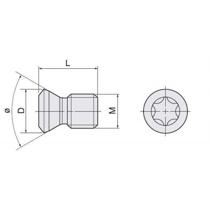 YG-1 Drilling Insert Screw WCMX08-SCREW WCMX08-SCREW (TP15 M4.0 10MM)