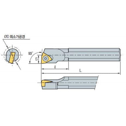 KORLOY Carbide Boring Bar Holder C05H-SWUBR 02 C05H-SWUBR 02