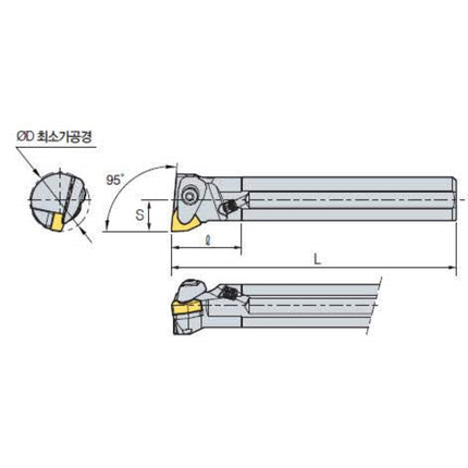 KORLOY Turning Boring Bar A50U-DWLNR-08 A50U-DWLNR-08