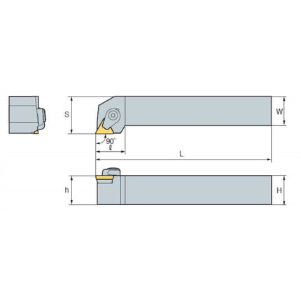 KORLOY Turning Tool Holder CTGPR2525-M16 CTGPR2525-M16
