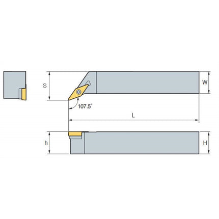 KORLOY Turning Tool Holder (Part 3) SVHBR2525-M16 SVHBR2525-M16