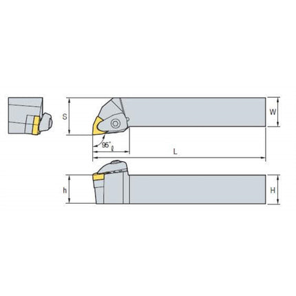 KORLOY Turning Tool Holder (Part 3) DWLNR2525-M08 DWLNR2525-M08