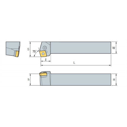 KORLOY Turning Holder PCKNL2525-M12 PCKNL2525-M12