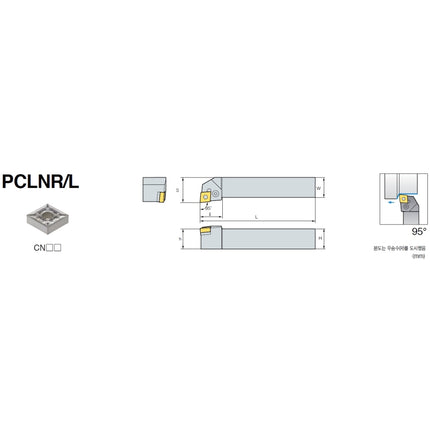 KORLOY Turning Holder PCLNR3225-P19 PCLNR3225-P19