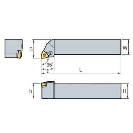 KORLOY Turning Tool Holder (Part 3) PWLNL2525-M08 PWLNL2525-M08