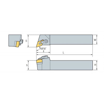 KORLOY Turning Holder MDQNL2525-M15 MDQNL2525-M15