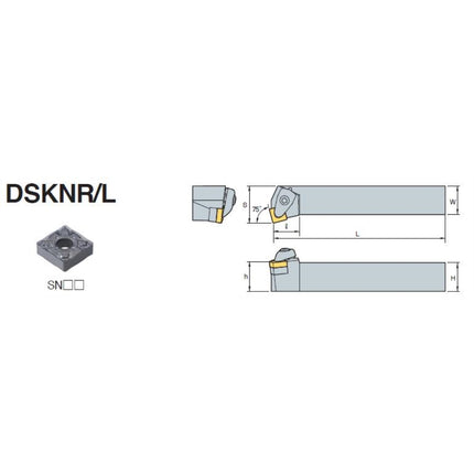 KORLOY Turning Tool Holder (Part 3) DSKNR2525-M12 DSKNR2525-M12