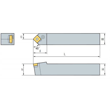 KORLOY Turning Tool Holder (Part 3) PSDNN4040-S25 PSDNN4040-S25