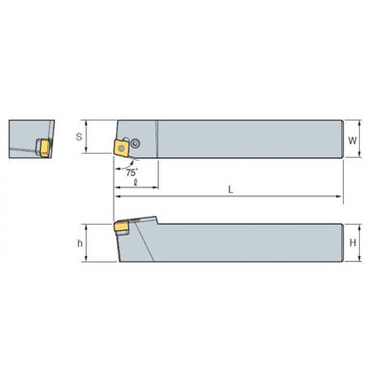 KORLOY Turning Tool Holder (Part 3) PCBNR4040-S25 PCBNR4040-S25
