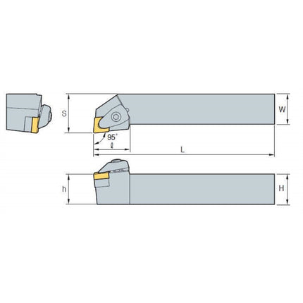 KORLOY Turning Tool Holder (Part 3) DCLNL2525-M12 DCLNL2525-M12
