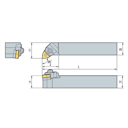 KORLOY Turning Tool Holder (Part 3) WWLNR2525-M08 WWLNR2525-M08