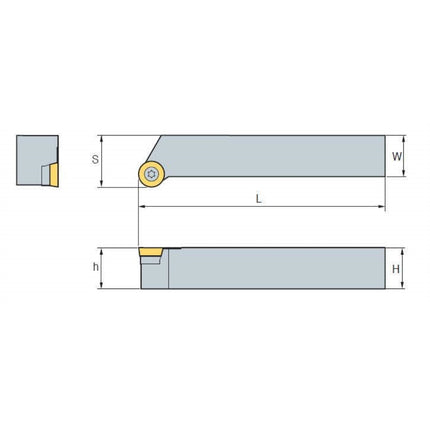 KORLOY Turning Tool Holder (Part 3) SRGCL2525-M12 SRGCL2525-M12