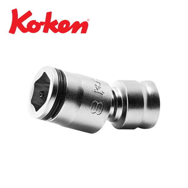 KOKEN 1/4" Drive Universal Nut Grip Socket, 6-Point, Z-EAL, 2441MZ Series