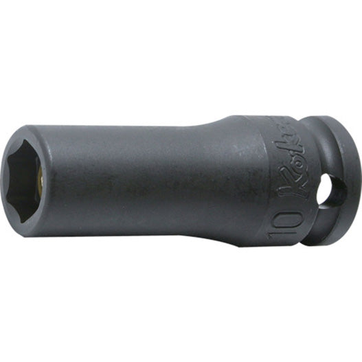 KOKEN 1/4" Drive Magnetic Impact Deep Socket, 6-Point, 12300G Series