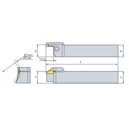 KORLOY MGT Holder (Part 2) MGFHR325-34/50-T10 MGFHR325-34/50-T10