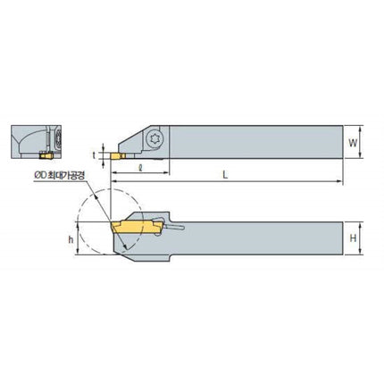 KORLOY MGT Holder (Part 2) MGEHR1212-X25A MGEHR1212-X25A