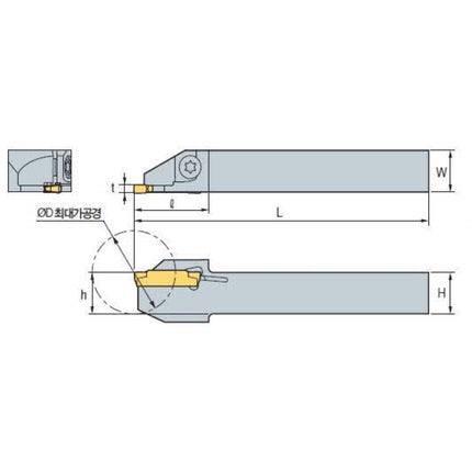 KORLOY MGT Holder (Part 2) MGEHR1010-X20A MGEHR1010-X20A