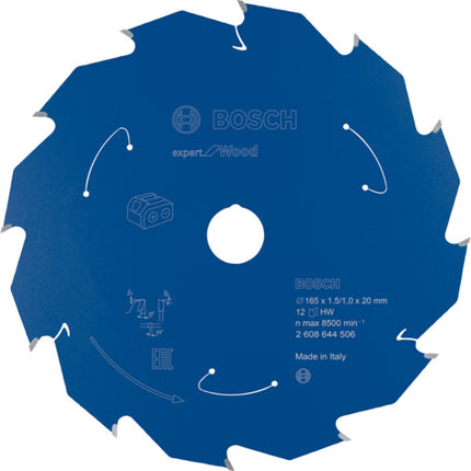 BOSCH Circular Saw Blade 6.5" 12T, for Wood (Cordless Tools) 2608644506