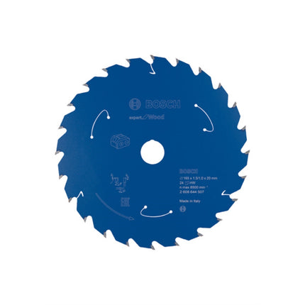 BOSCH Circular Saw Blade 6.5" 24T, for Wood (Cordless Tools) 2608644507