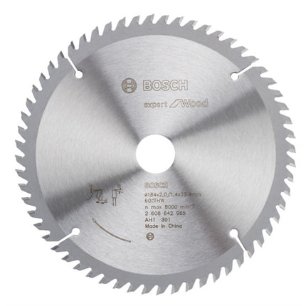 BOSCH Circular Saw Blade 7" 60T, for Wood 2608642985 184 X 2.0/ 1.4 X *25.4 X 60T