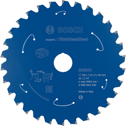 BOSCH Circular Saw Blade 5.5" 30T, for Stainless Steel 2608644530