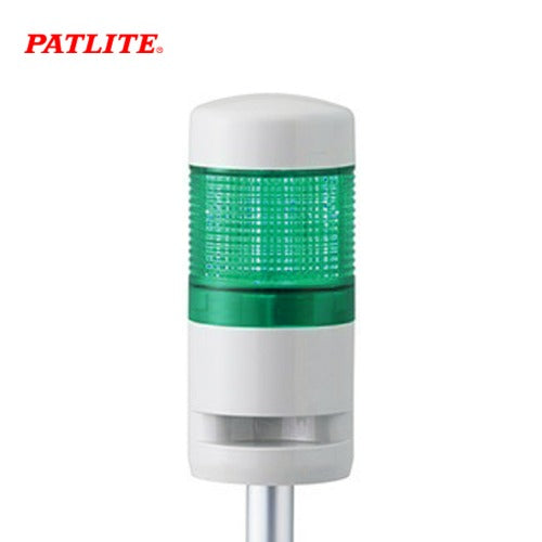 PATLITE Signal Tower Light, 60mm, Buzzer Type, 1-Tier, L-Bracket, Green MR6-102BL-G